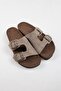 Jose Men's Genuine Leather Double Buckle Mink Slippers - 3
