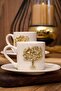 Tree of Life Gold Embossed Motif 4 Piece Coffee Cup Set for 2 Persons 100 ml