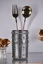 Countertop Spoon Holder Modern Countertop Spoon Holder Decorative Vertical Spoon Holder Antique Silver Color Model 10