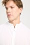 Relaxed Fit Wide Cut High Collar White Shirt - 4