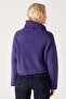 Regular Fit Normal Cut Turtleneck Purple Knitwear Sweater - 7