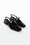 William Tweed Detailed Blunt Toe Short Heeled Women's Ballerinas - 2