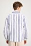 Relaxed Fit Wide Cut 100% Cotton Navy Blue Shirt - 5