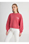 Relaxed Fit Wide Cut Crew Neck 100% Cotton Claret Red Sweatshirt - 2