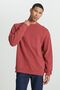 Loose Fit Relaxed Fit Crew Neck 100% Cotton Dusty Rose Sweatshirt - 2