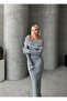 Madonna Collar Women's Knitwear Midi Dress - 3