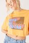 Loose Fit Relaxed Cut 100% Cotton Crew Neck Mustard Crop T-Shirt - 3
