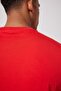 Regular Fit 100% Cotton Crew Neck Red T-Shirt - 4