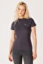 Slim Fit Slim Fit Crew Neck 100% Cotton Women's Anthracite Logo T-Shirt