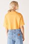 Loose Fit Relaxed Cut 100% Cotton Crew Neck Mustard Crop T-Shirt - 5
