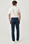 Texas Slim Fit Slim Fit Regular Waist Narrow Leg Stretchy Blue Men's Trousers - 6