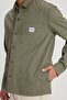 Relaxed Fit Wide Cut Olive Green Shirt - 6