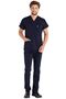 Men's Navy Blue Lycra Thick Fabric Surgical Doctor Uniform and Nurse Uniform Set - 6