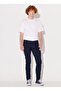 Men Slim Fit Solid Stretchable Tapered Jeans, Navy - 2