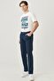 Texas Slim Fit Slim Fit Regular Waist Narrow Leg Stretchy Blue Men's Trousers - 3