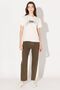 Carol Straight Fit Straight Cut High Waist Khaki Stretchy Pants - 4