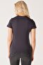 Slim Fit Slim Fit Crew Neck 100% Cotton Women's Anthracite Logo T-Shirt - 6
