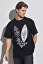 Loose Fit Comfortable Cut 100% Cotton Crew Neck Black T-Shirt - 3
