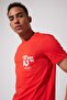 Regular Fit 100% Cotton Crew Neck Red T-Shirt - 3