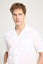 Relaxed Fit Wide Cut Short Sleeve 100% Cotton Broken White Shirt - 2