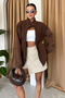 Women's Plush Teddy Fleece Cardigan with Zipper - 2