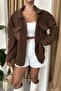 Women's Lamb Teddy Buttoned Jacket - 8