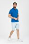 Men's Blue Cotton Belted Relaxed Fit Capri Shorts with Side Pockets and Gift Belt - 4