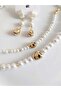 Necklace Earrings Bracelet Pearl Suit Triple Set - 4
