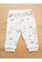 Konfor Series Unisex Baby Set 3-Piece Set Extra Soft 100% Cotton Special Ribbed Fabric Ecru - 6
