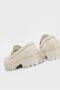 WOMEN'S BEIGE GENUINE NATURAL LEATHER LOAFER SHOES - 6