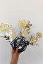 Flowers in a Mirrored Plexiglass Detailed Pot - 5