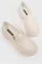 WOMEN'S BEIGE GENUINE NATURAL LEATHER LOAFER SHOES - 5