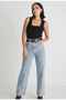 Black Thick Strapped Square Neck Summer Knitted Tank top Top Blouse - 2