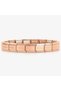 Rose Gold Italian Charm, Italian Charm Rose Gold Steel Flexible Nomi Bracelet - 2
