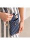 Denim-Colored Hand-Knitted Cell Phone Bag - Hand-Knitted Denim Crossbody Bag- Hand-Knitted Mini Bag - 4