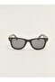 Rectangle Design Black Frame Black Glass Unisex Sunglasses - 7