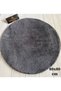 Bathroom Rug Plush Fleece Carpet Round Anthracite 80x80