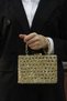Women's Gold Stone Evening Dress Clutch Portfolio Bag - 2
