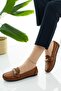 Women's Ballet Flats Tan Chain Buckled Lightweight Comfortable Sole Stylish Daily Shoes - 3