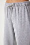 Women's Gray Wide Leg Knitted Sweatpants Fn03349 - 3