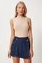 Women's Cream Turtleneck Cotton Knitted Blouse GT00004
