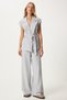 Women's Gray Belted Vest Palazzo Knit Set BY00055