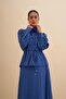 Skirted Suit - Pocket Detailed and Gathered - 2
