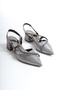 Women's 4 cm Evening Shoes and Bag in Platinum - 8