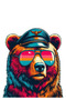 13X11 cm Captain Pilot Bear Sticker - Car, Motorcycle, Helmet, Laptop, Glass