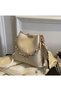 Women's White Scarf and Chain Accessory Soft Leather 3 Compartment Handbag and Shoulder Bag - 2