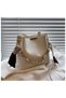 Women's White Scarf and Chain Accessory Soft Leather 3 Compartment Handbag and Shoulder Bag