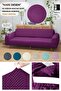 Flexible Lycra 3-Seater Purple Elastic Sofa Cover - Sofa Cover