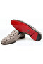 Gray Color Suede Laceless Genuine Leather Men's Shoes - 3