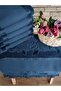 50X90Cm Sarra 6-Piece Fringed Etamine Dark Towel - Navy Blue